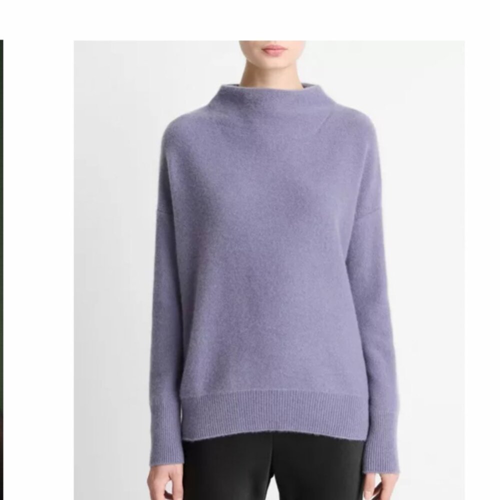 Plush Cashmere Funnel-Neck Sweater